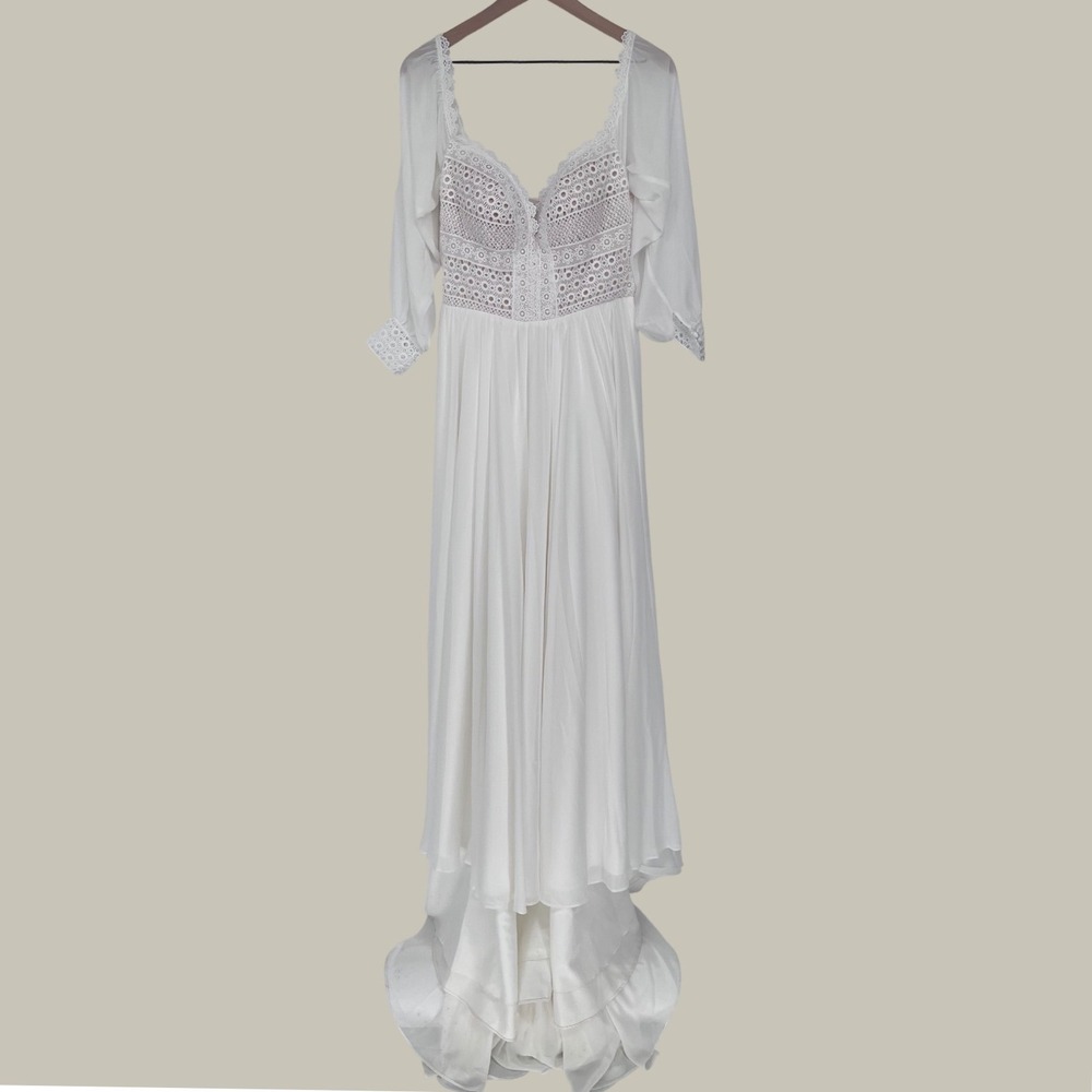 Renaissance Wedding Gown Women White Lace Corset Back Bridal Maxi Dress Costume